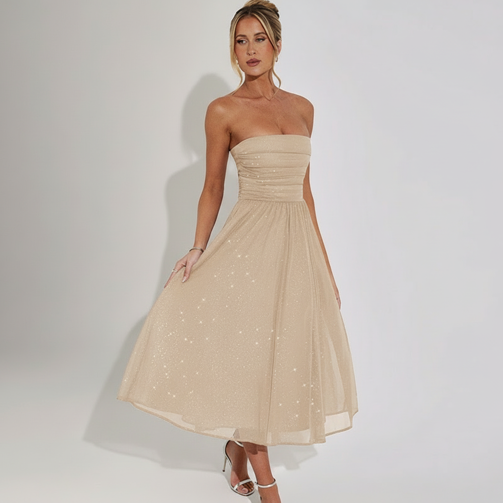 Champagne Sparkle Midi Dress 1