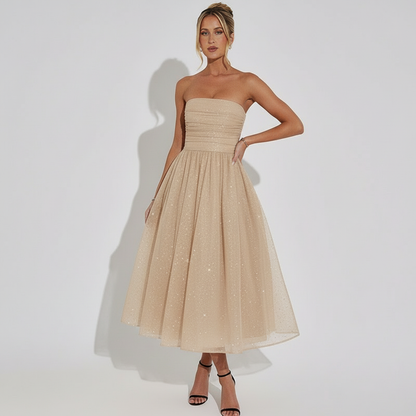 Champagne Sparkle Midi Dress 3