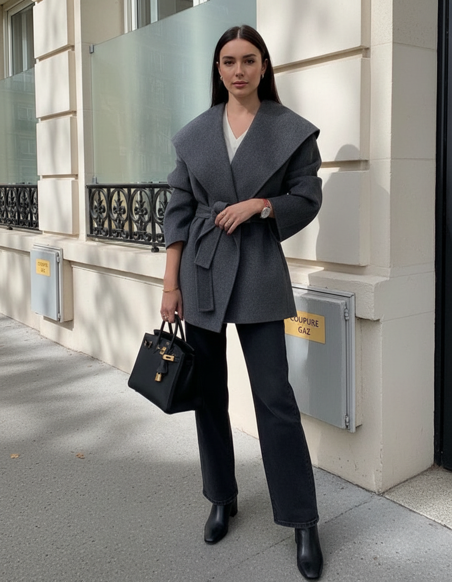 Grey Tweed Jacket Model 2