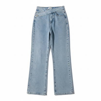 Light Blue Asymmetric Jeans Studio Correct